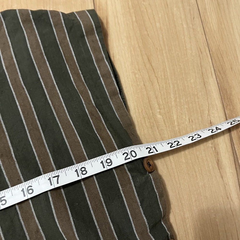 Liz Alig Hand Woven Cotton Shirt Artsy Laganlook Striped Side Button Detail Sz S - Picture 7 of 8